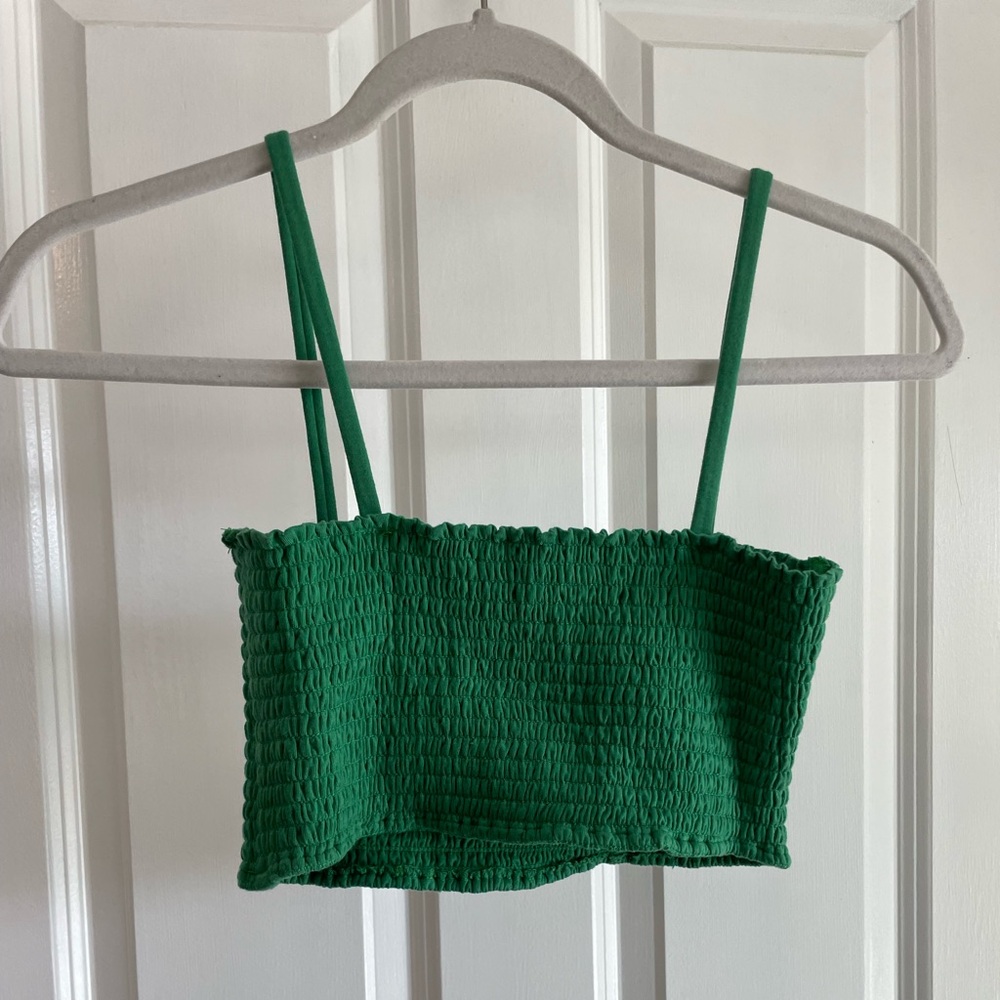 Reformation green bandeau crop top S